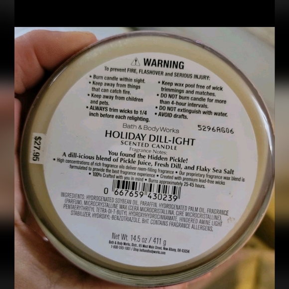 2x Bath & Body Works 14.5 oz Candles *Pizza & Ranch, Holiday Dill-ight* - Picture 3 of 4